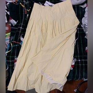 Zara Yellow Midi A-Line Skirt